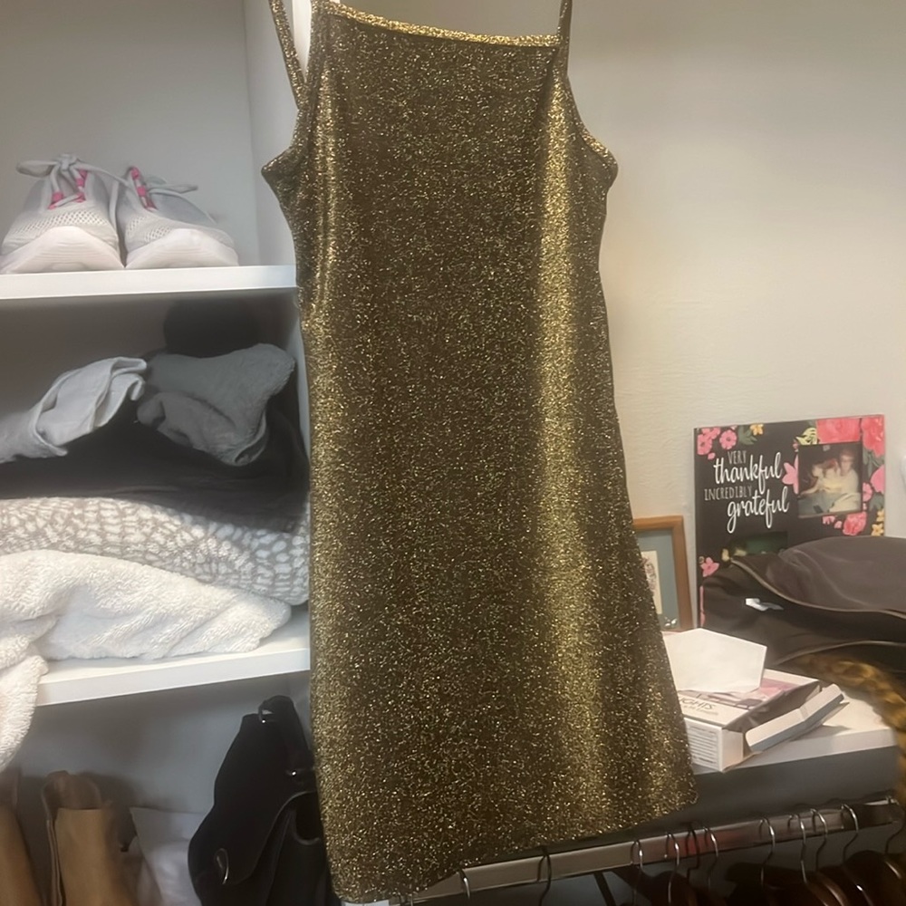 Sparkle gold mini dress bodycon